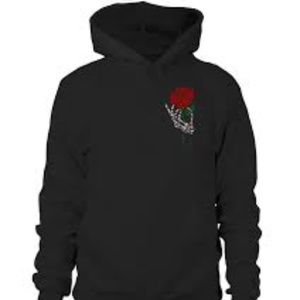 Black hoodie with rose